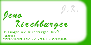 jeno kirchburger business card